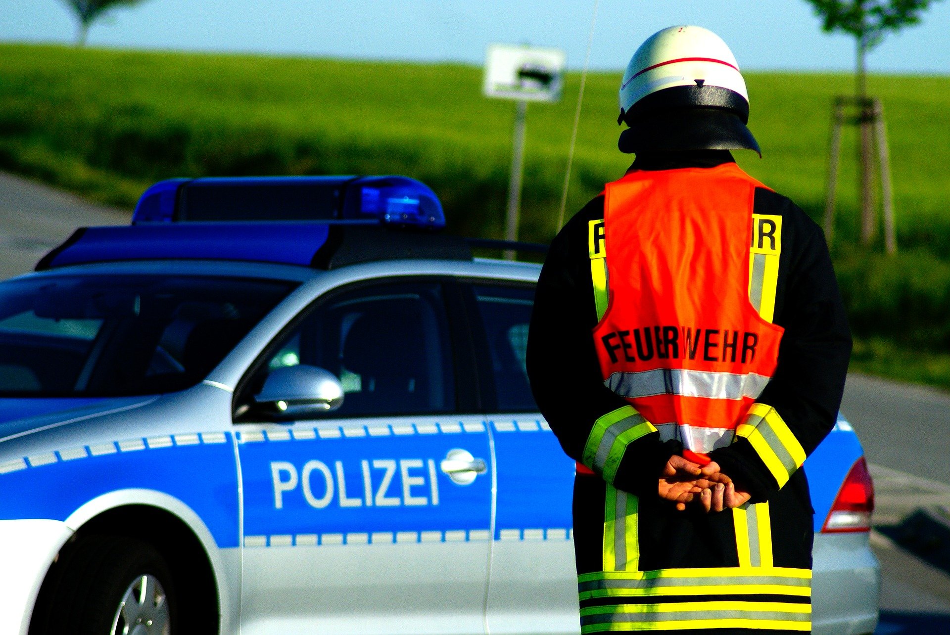 Symbolfoto Feuerwehr Polizei Brand